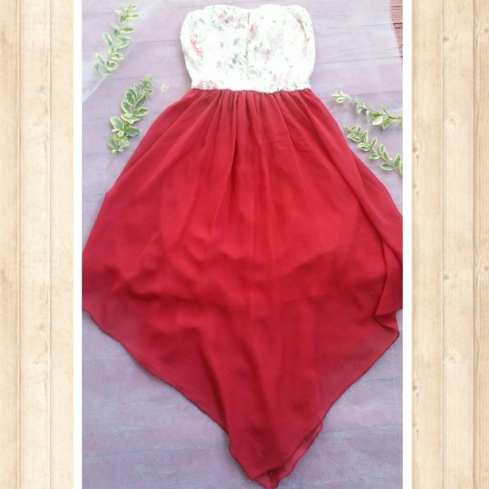 Red floral dress